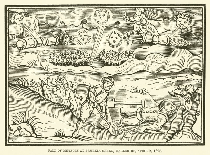 Caduta di meteoriti a Bawlkin Green, Berkshire, 9 aprile 1628 da English School