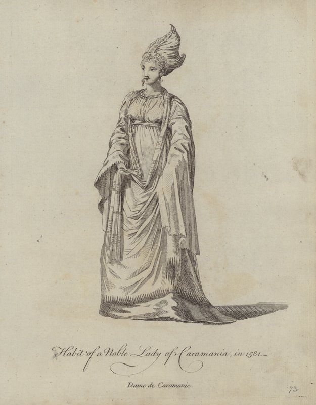 Abito di una nobile signora di Caramania nel 1581 da English School