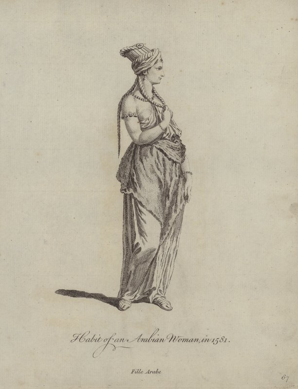 Abito di una donna araba nel 1581 da English School
