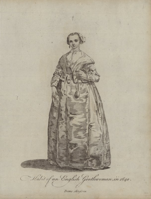 Abito di una gentildonna inglese nel 1640 da English School