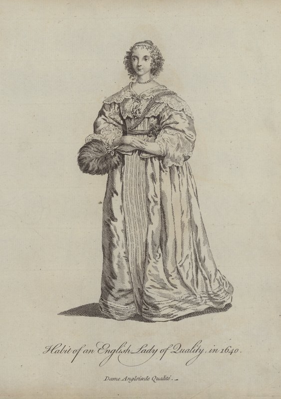 Abito di una dama inglese di qualità nel 1640 da English School