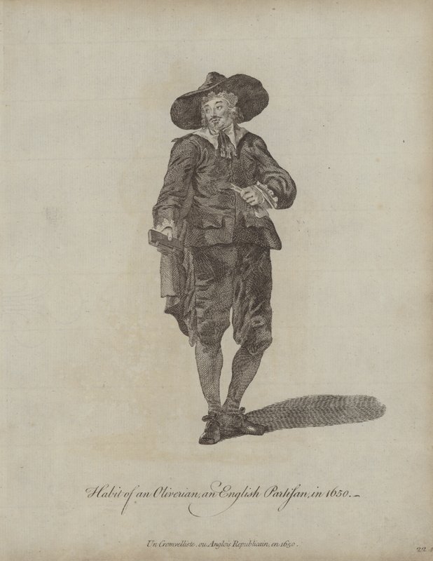 Abito di un oliveriano e partigiano inglese nel 1650 da English School