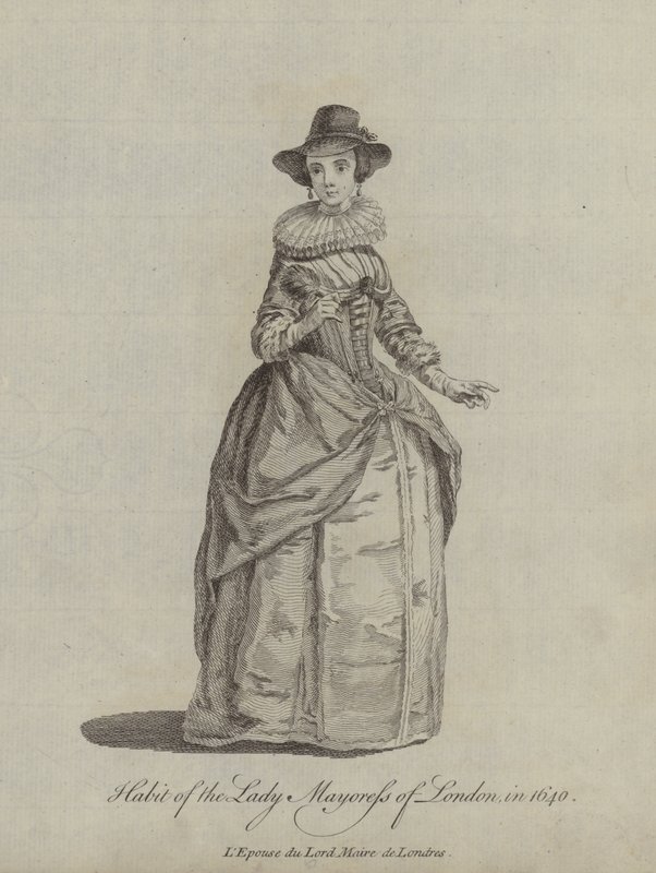 Abito della Lady Mayoress di Londra nel 1640 da English School