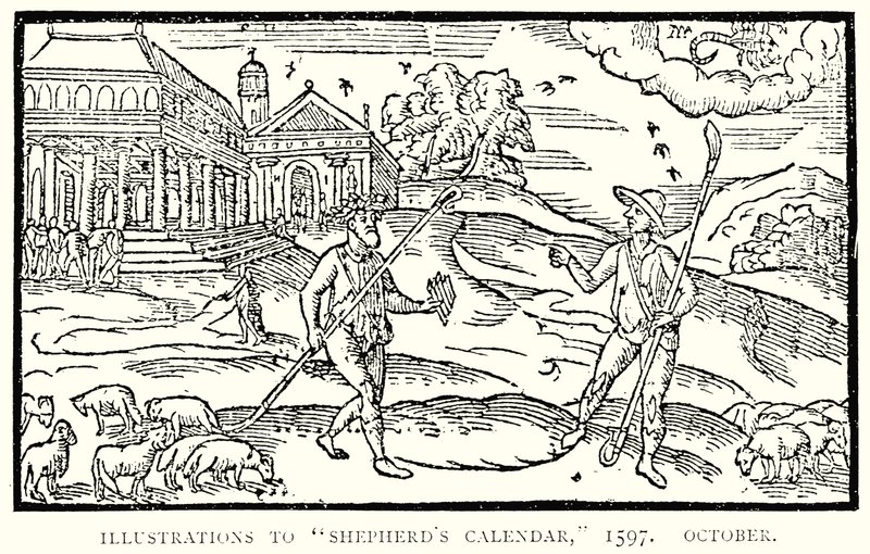 Illustrazioni al Calendario del Pastore, 1597. Ottobre da English School