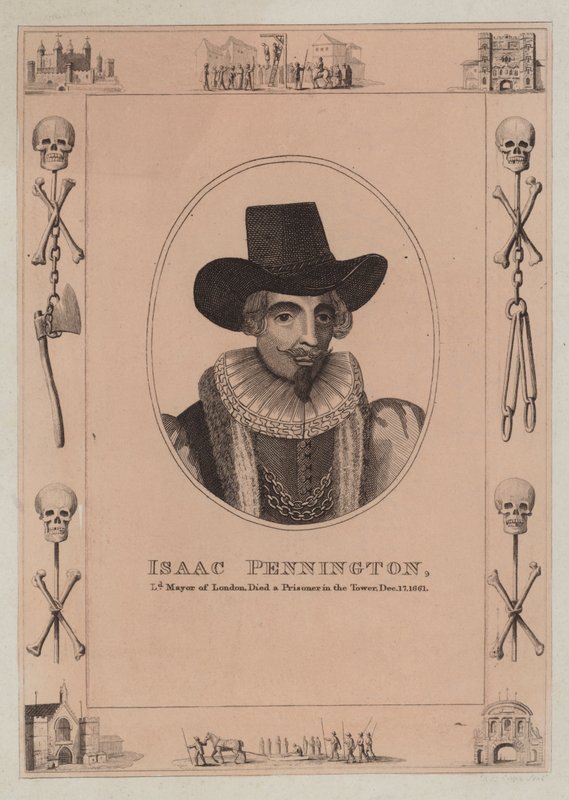 Isaac Pennington, Lord Mayor di Londra, morto prigioniero nella Torre, 17 dicembre 1661 da English School