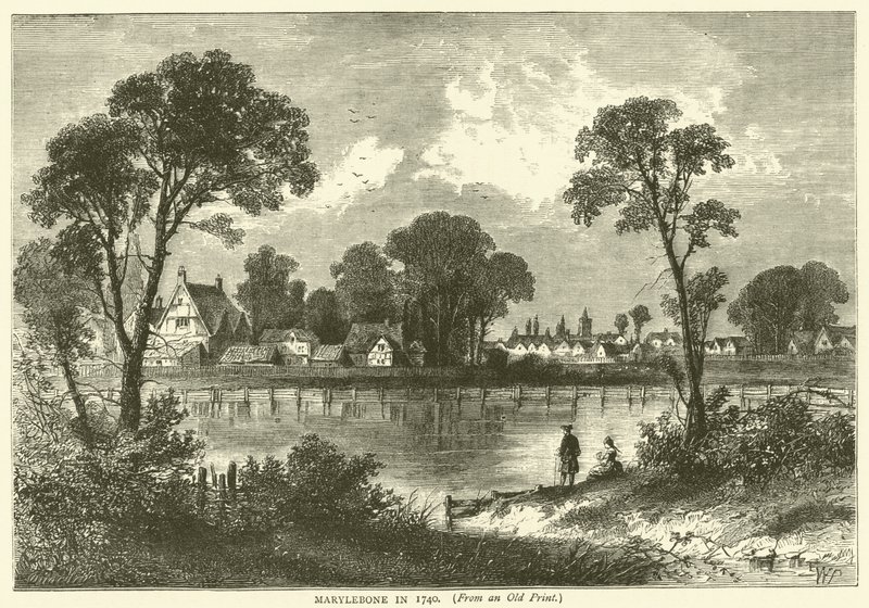 Marylebone nel 1740, da una vecchia stampa da English School