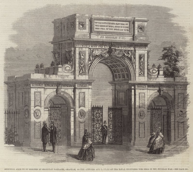 Arco commemorativo da erigere presso le Caserme di Brompton, Chatham, agli Ufficiali e Zappatori del Genio Reale caduti nella Guerra Russa da English School