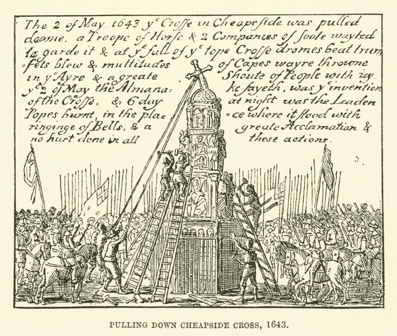 Abbattimento della Croce di Cheapside, 1643 da English School
