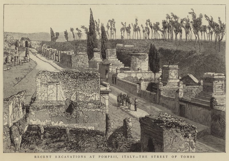 Scavi recenti a Pompei, Italia, la Strada delle Tombe da English School
