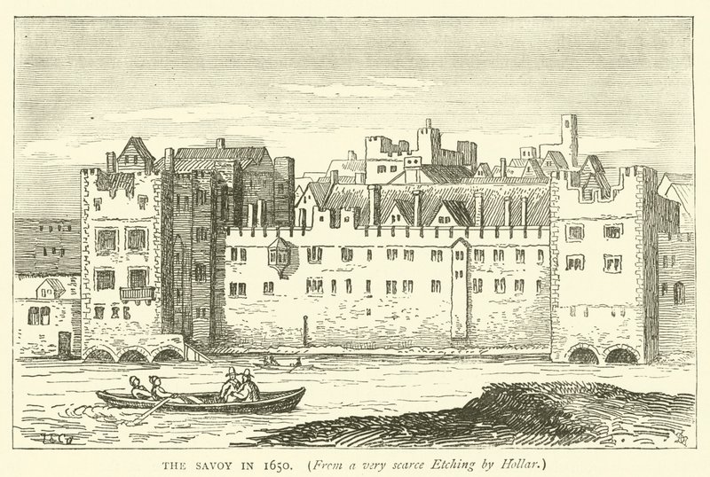 Il Savoy nel 1650, da una rara incisione di Hollar da English School