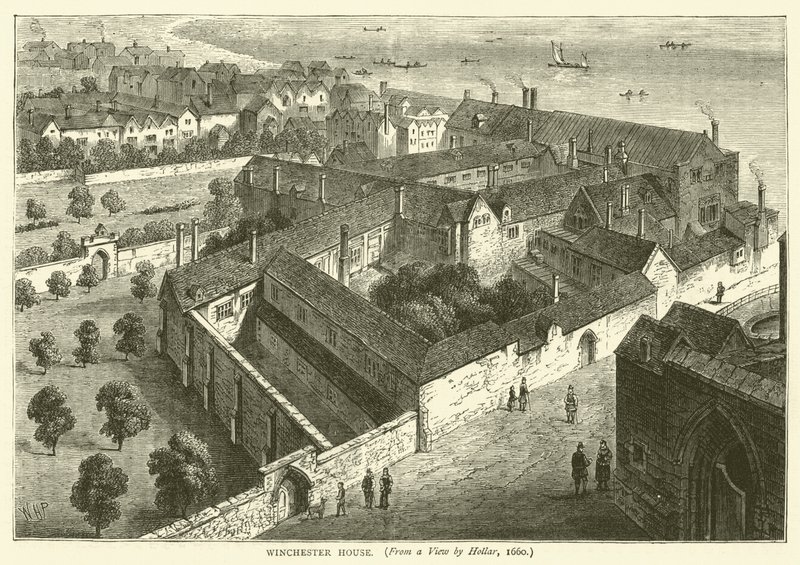Winchester House, da una veduta di Hollar, 1660 da English School