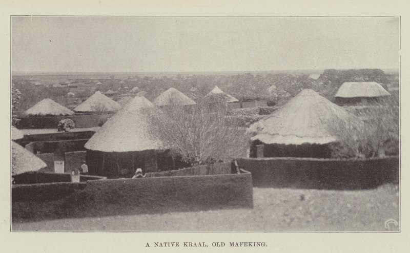 Un kraal nativo, Vecchio Mafeking da English Photographer