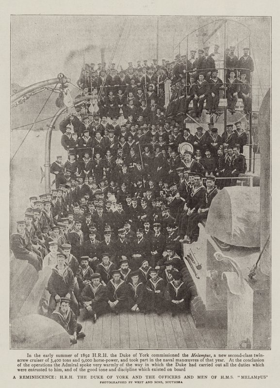Un Ricordo, SAR il Duca di York e gli Ufficiali e gli Uomini della HMS Melampus da English Photographer