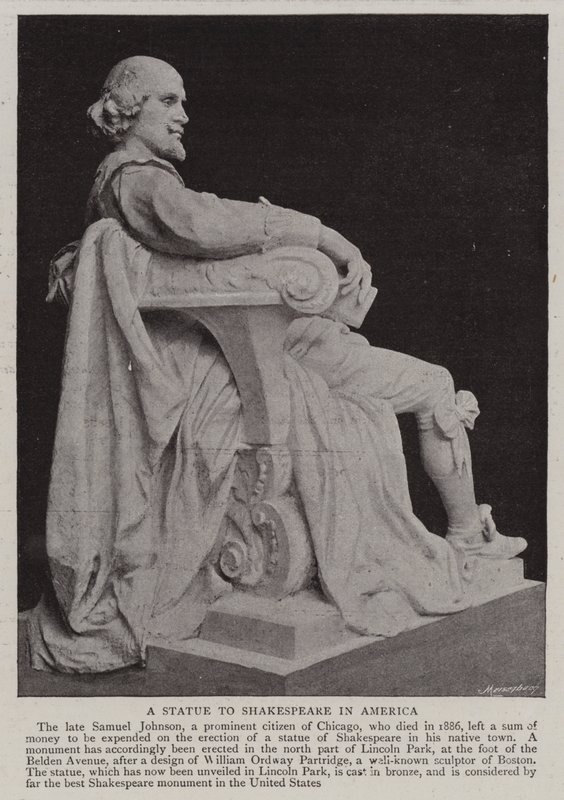 Una statua di Shakespeare in America da English Photographer