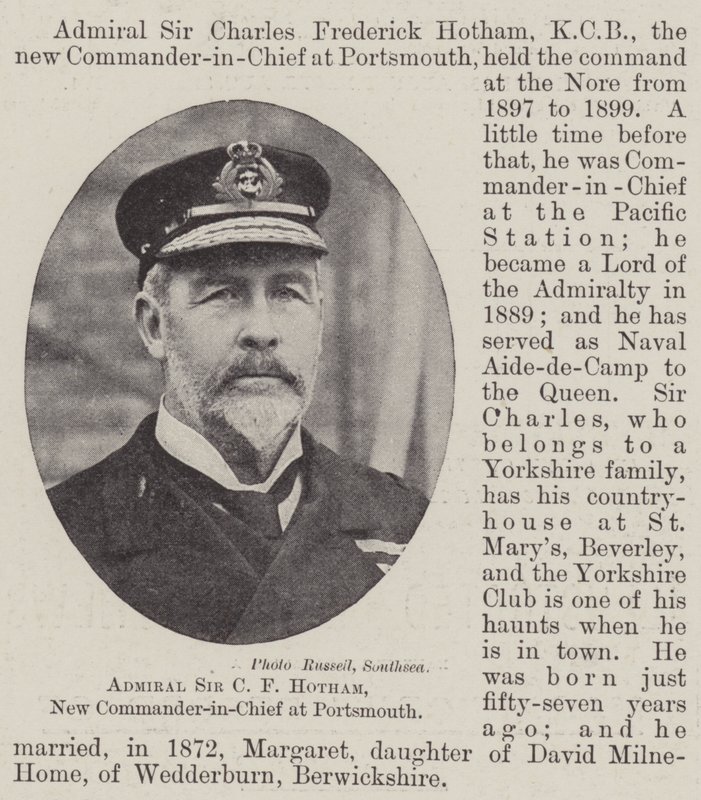 Ammiraglio Sir C F Hotham, nuovo Comandante in Capo a Portsmouth da English Photographer
