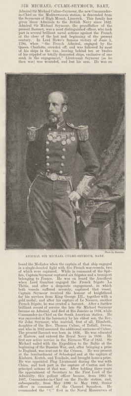 Ammiraglio Sir Michael Culme-Seymour, Barone da English Photographer