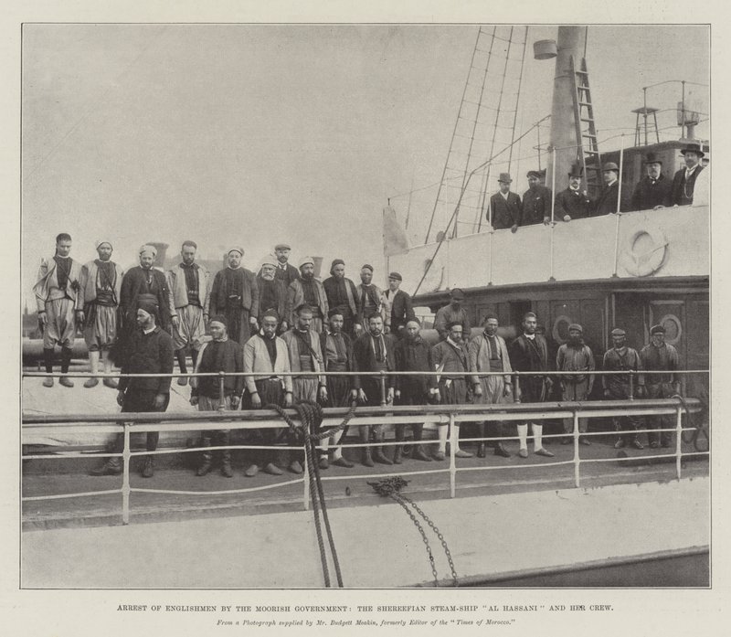 Arresto di inglesi da parte del governo marocchino, la nave a vapore Shereefian Al Hassani e il suo equipaggio da English Photographer