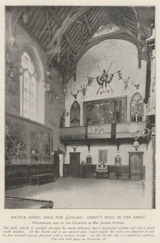 Battle Abbey, venduta per £200,000, Abbots Hall nell