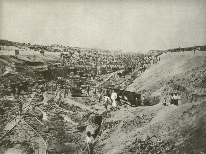 Costruzione del Canale di Suez, taglio attraverso il deserto da English Photographer