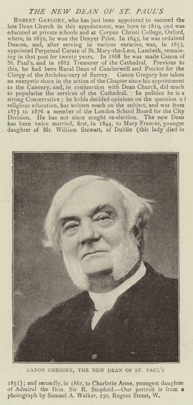 Canon Gregory, il nuovo decano di St Paul da English Photographer