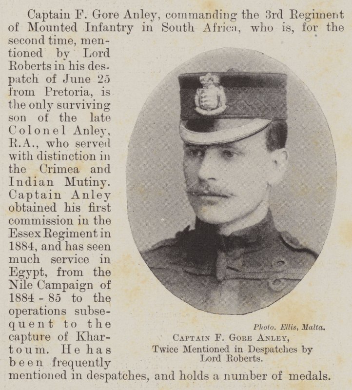 Capitano F Gore Anley, menzionato due volte nei dispacci di Lord Roberts da English Photographer