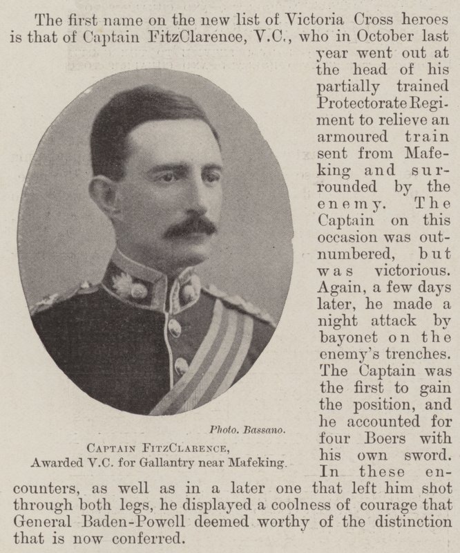 Capitano FitzClarence, premiato con la VC per il coraggio vicino a Mafeking da English Photographer