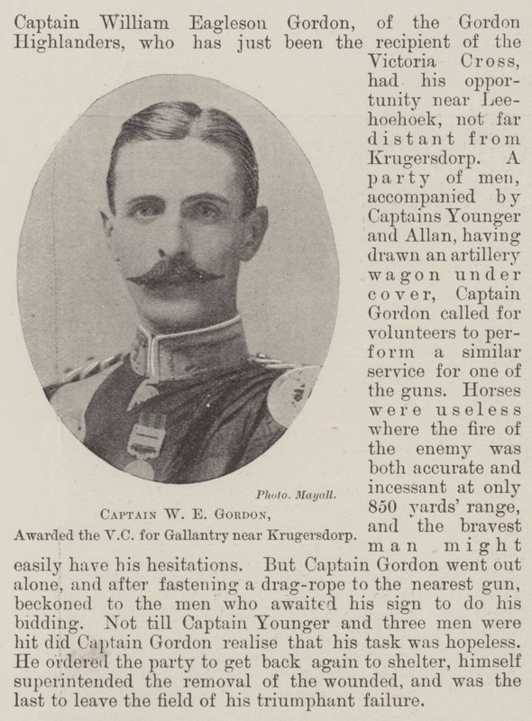 Capitano W E Gordon, premiato con la VC per il coraggio vicino a Krugersdorp da English Photographer