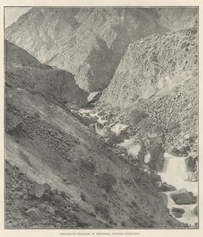 Cascata di Isfairam, in Ferghana, Turkistan Russo da English Photographer