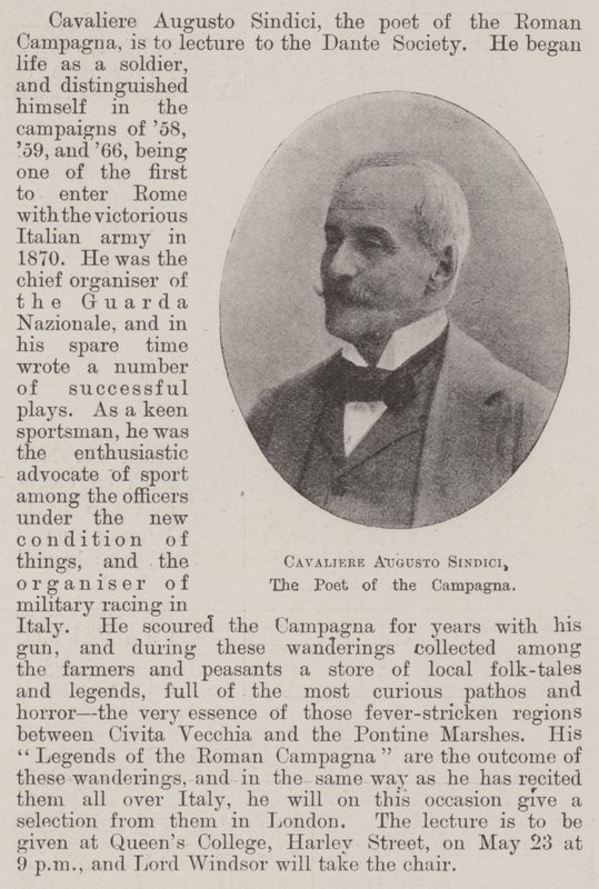 Cavaliere Augusto Sindici, il poeta della Campagna da English Photographer