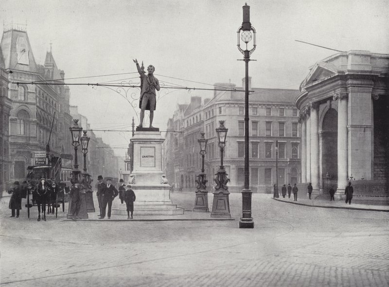 College Green, Dublino, con la Statua di Grattan da English Photographer