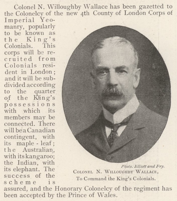 Colonnello N Willoughby Wallace, comandante dei Reali Coloniali da English Photographer