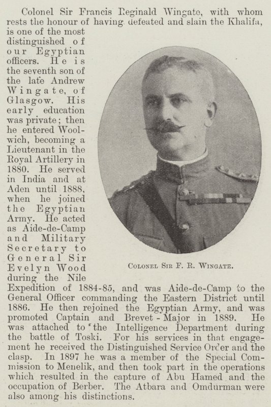 Colonnello Sir F R Wingate da English Photographer