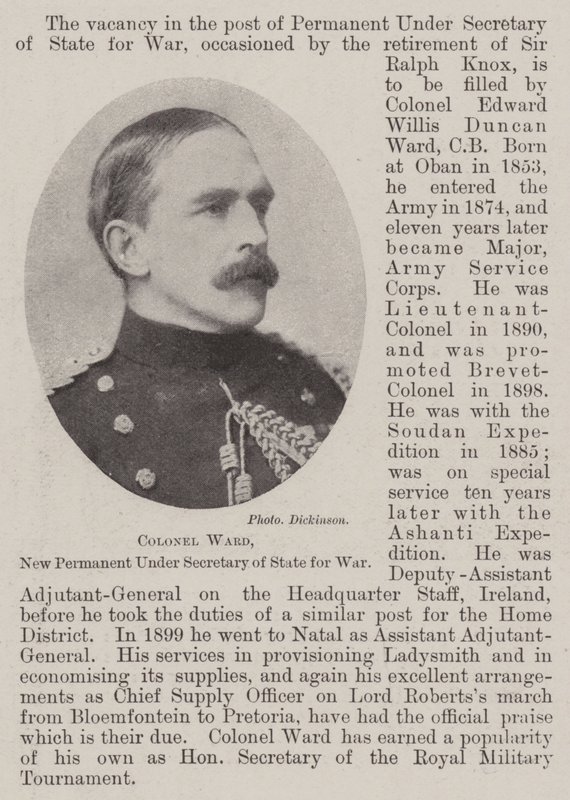 Colonnello Ward, nuovo sottosegretario permanente di Stato per la Guerra da English Photographer
