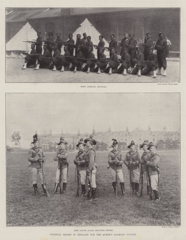Truppe coloniali in Inghilterra per il Giubileo di Diamante della Regina da English Photographer