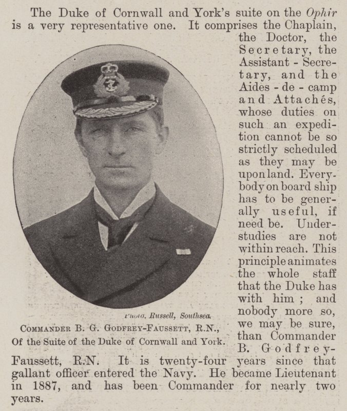 Comandante B G Godfrey-Faussett, RN, della suite del Duca di Cornovaglia e York da English Photographer