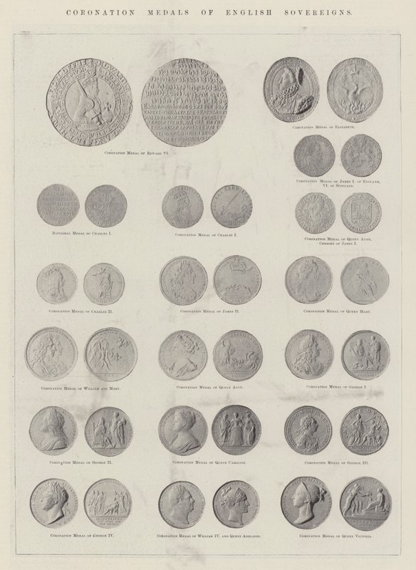 Medaglie di incoronazione dei sovrani inglesi da English Photographer