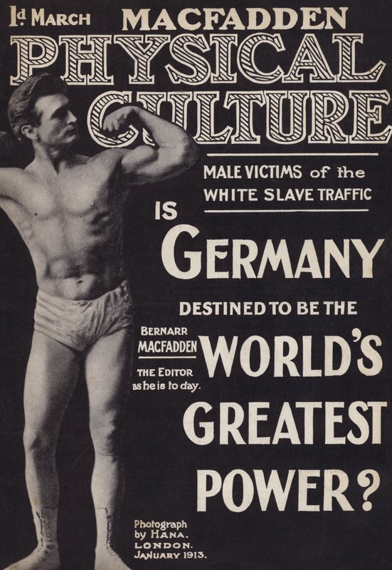 Copertina della rivista Physical Culture, gennaio 1913 da English Photographer