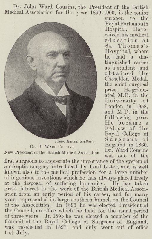 Dr J Ward Cousins, nuovo presidente della British Medical Association da English Photographer