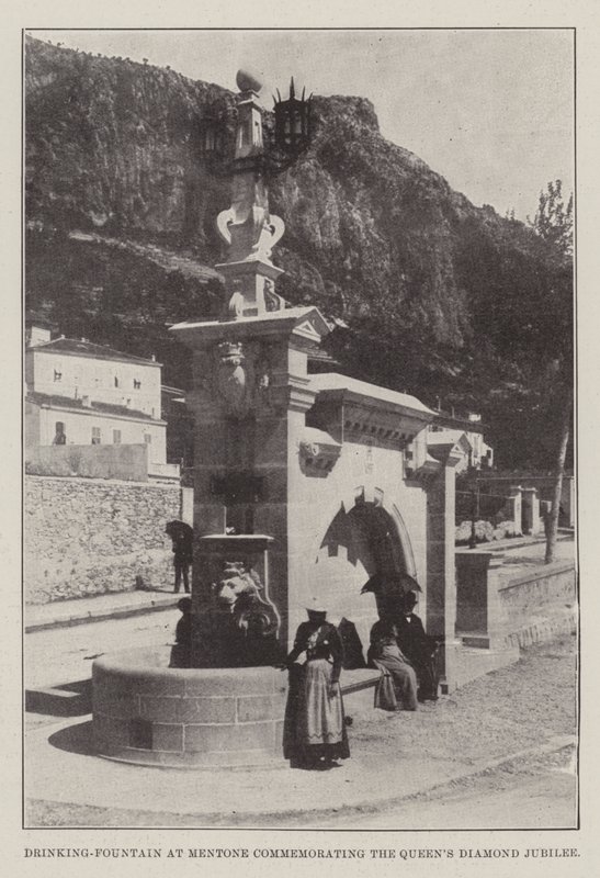 Fontana a Mentone che commemora il Giubileo di Diamante della Regina da English Photographer