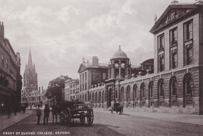 Facciata del Queens College, Oxford da English Photographer