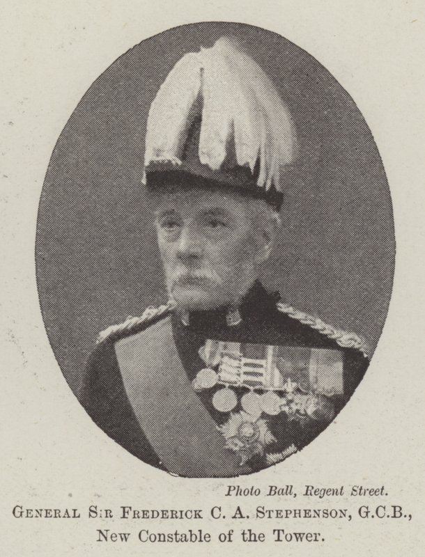 Il generale Sir Frederick C A Stephenson, GCB, nuovo constable della Torre da English Photographer