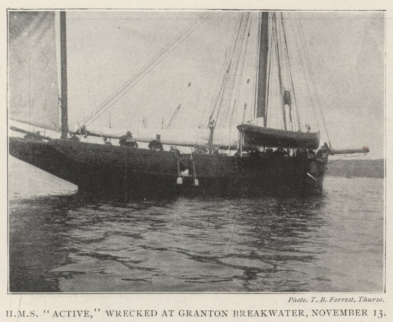 HMS Active, naufragata al molo di Granton, 13 novembre da English Photographer
