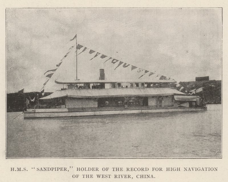 HMS Sandpiper, detentrice del record per la navigazione alta del fiume Ovest, Cina da English Photographer