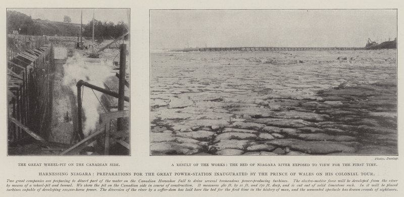 Imbrigliando il Niagara, preparativi per la grande centrale elettrica inaugurata dal principe di Galles durante il suo tour coloniale da English Photographer