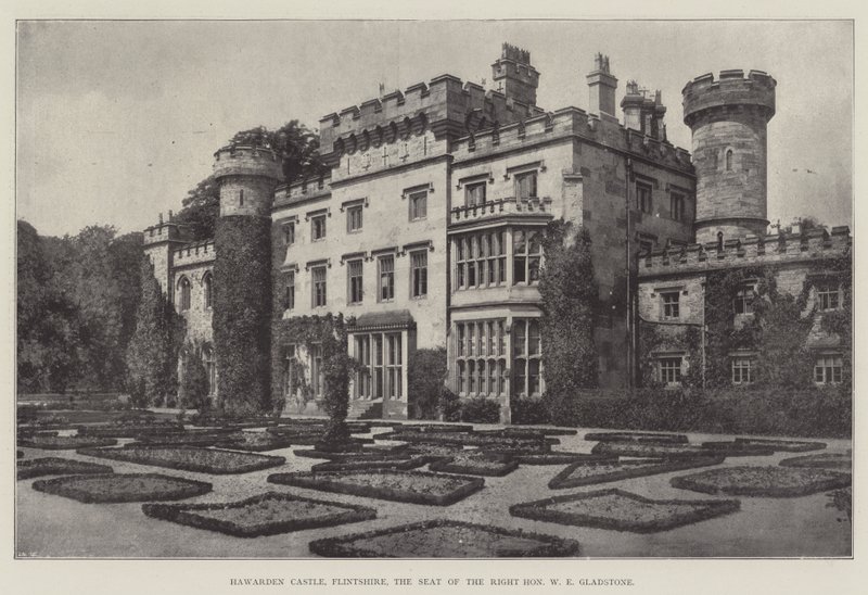 Castello di Hawarden, Flintshire, la residenza del Diritto Onorevole W E Gladstone da English Photographer