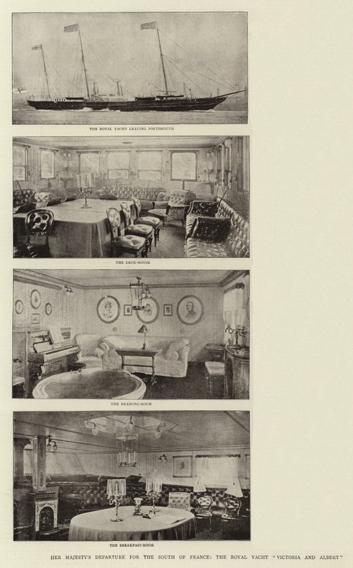 La partenza di Sua Maestà per il sud della Francia, lo yacht reale Victoria e Albert da English Photographer