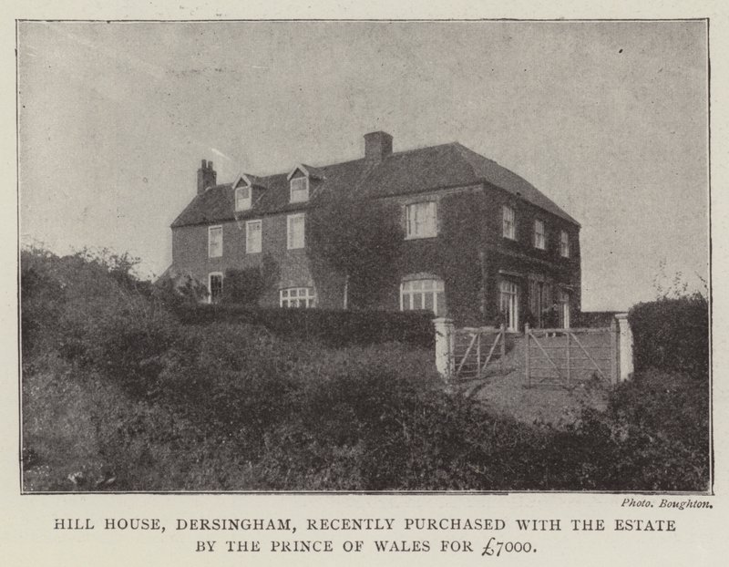 Hill House, Dersingham, recentemente acquistata con la tenuta dal Principe di Galles per £7000 da English Photographer