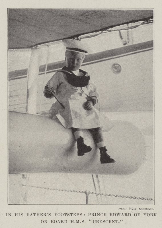 Sulle orme del padre, il principe Edoardo di York a bordo della HMS Crescent da English Photographer