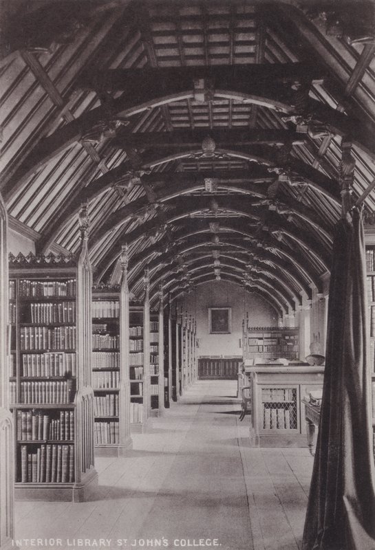 Interno della Biblioteca, St Johns College da English Photographer