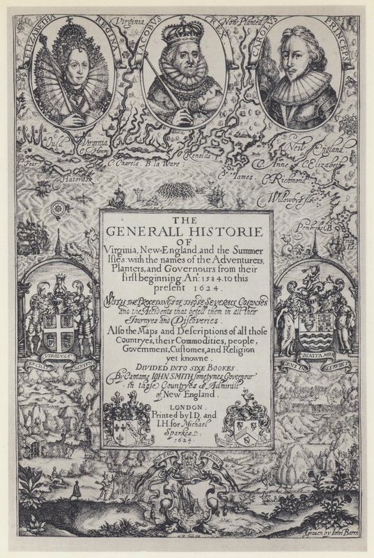 John Smith, La Storia Generale della Virginia, J Dawson per M Sparkes 1624 da English Photographer